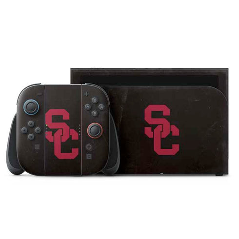 University of Southern California USC Black Distressed Nintendo Switch 2 (2025) with Joy-Con Skin